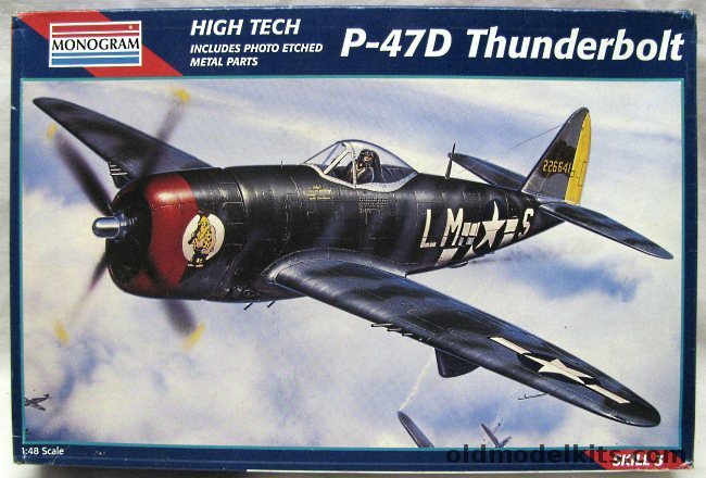 Monogram 1/48 P-47D Thunderbolt High Tech - with Photoetched Parts - Col. David Schilling 62nd Sq 56th FG USAAF, 5487 plastic model kit